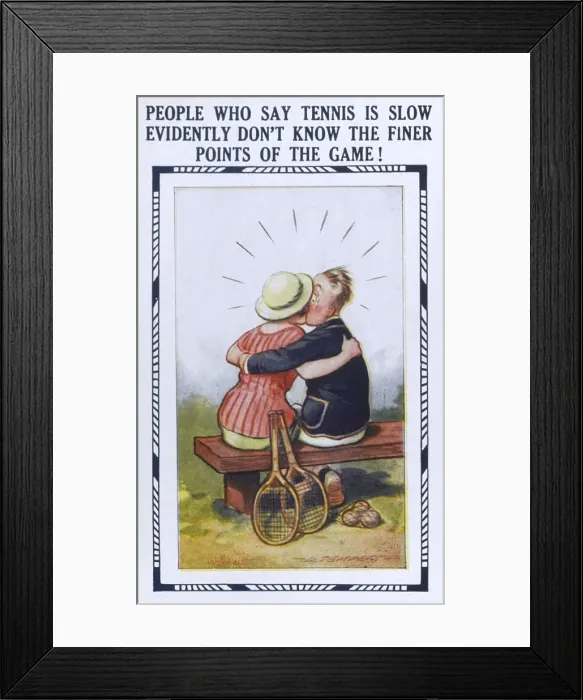 Framed Print : Tennis Humour - Postcard Framed Print : Tennis Humour - Postcard