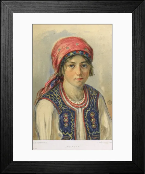 Framed Print : Russian girl Natalka - in traditional costume