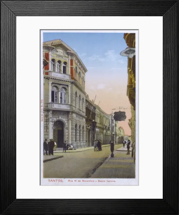 Framed Print : Brazil - Santos - Rua 15 Novembro - Banca Italiana Framed Print : Brazil - Santos - Rua 15 Novembro - Banca Italiana