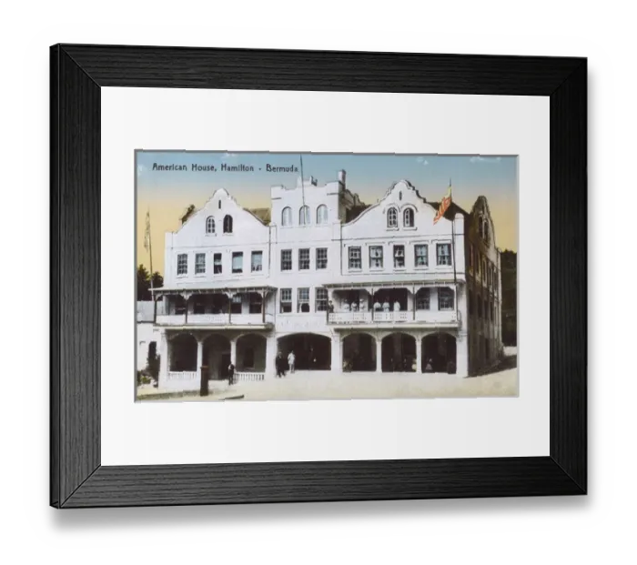 Framed Print : Bermuda - Hamilton - The American House Hotel Framed Print : Bermuda - Hamilton - The American House Hotel