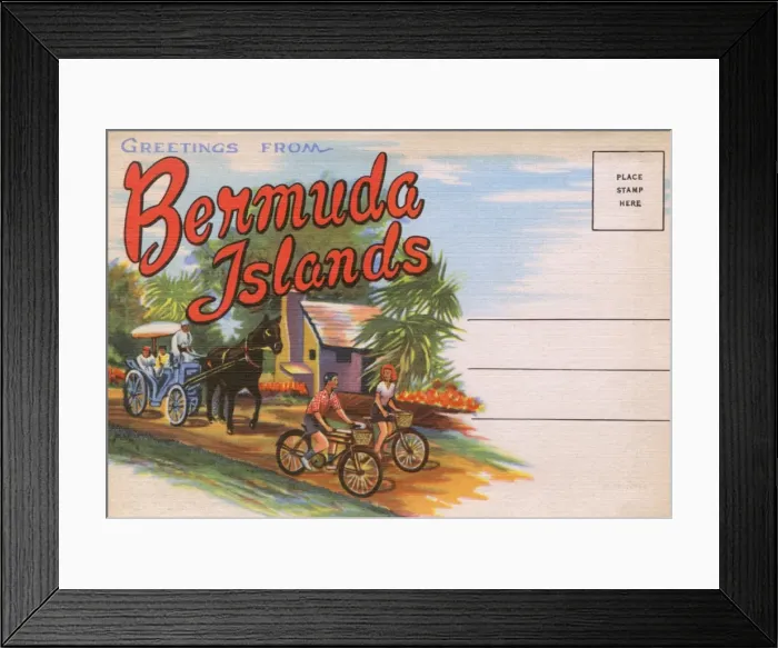 Framed Print : Greetings from Bermuda Islands Framed Print : Greetings from Bermuda Islands