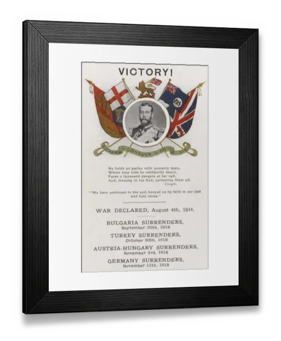Framed Print : Victory at the End of World War One Framed Print : Victory at the End of World War One
