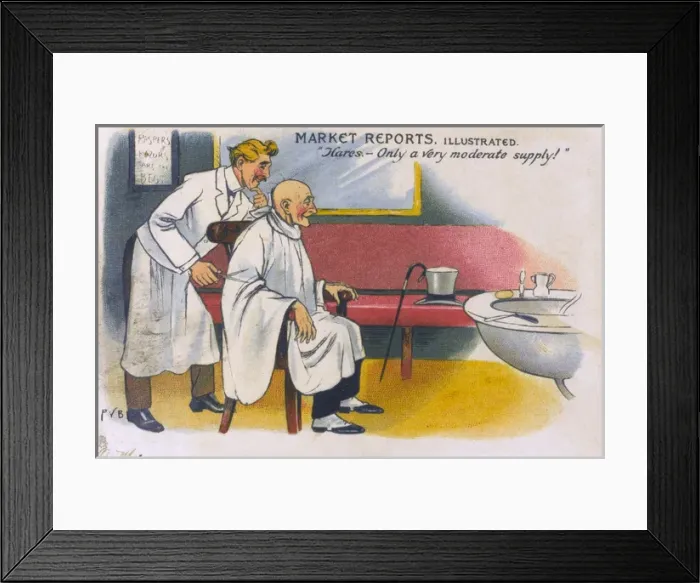 Framed Print : Market Reports Illustrated - Hares - Moderate Supply Framed Print : Market Reports Illustrated - Hares - Moderate Supply