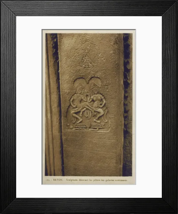 Framed Print : Decorative relief carving from The Bayon Framed Print : Decorative relief carving from The Bayon