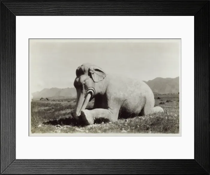 Framed Print : Kneeling Stone Elephant, Ming Tombs, Beijing Framed Print : Kneeling Stone Elephant, Ming Tombs, Beijing