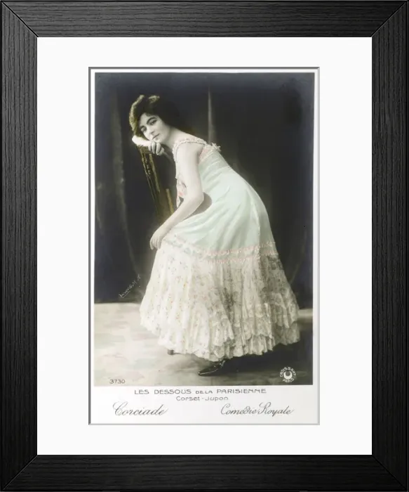Framed Print : Parisian Lady in a Corset Skirt Framed Print : Parisian Lady in a Corset Skirt