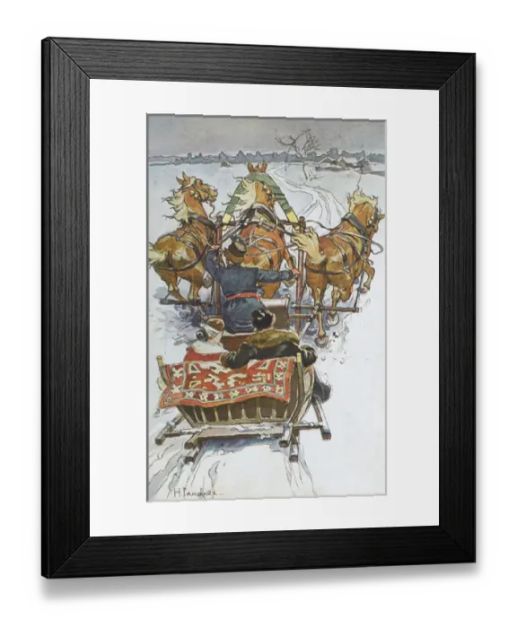 Framed Print : Driving a Troika - Samokish Framed Print : Driving a Troika - Samokish