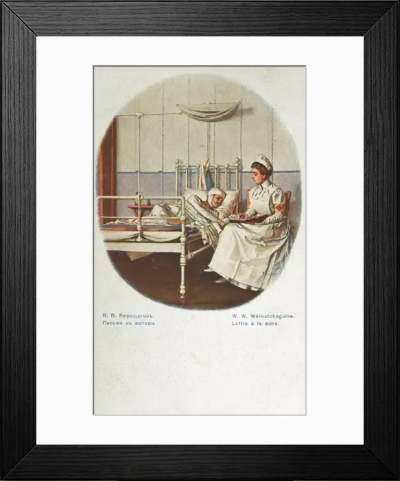 Framed Print : Wounded soldier dictates a letter to his Mother Framed Print : Wounded soldier dictates a letter to his Mother
