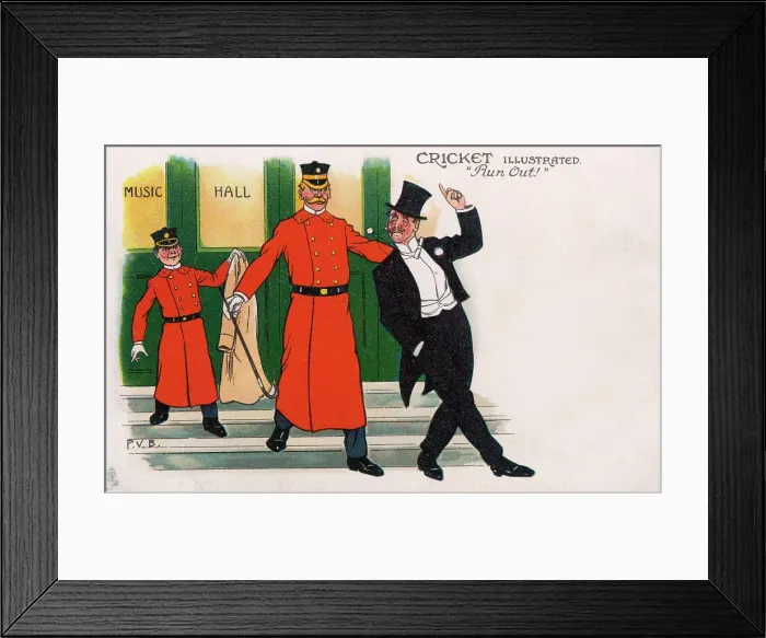 Framed Print : Cricket Illustrated - Run Out Framed Print : Cricket Illustrated - Run Out
