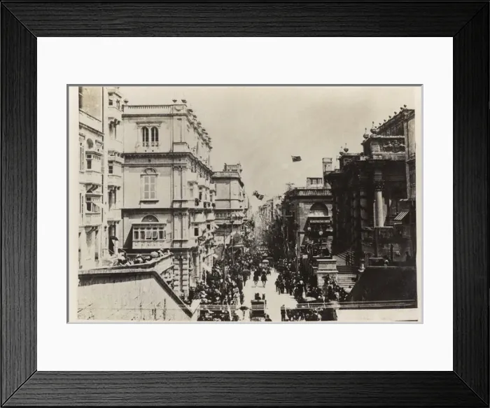 Framed Print : Malta - Procession on Royal Street, Valletta - WWI era Framed Print : Malta - Procession on Royal Street, Valletta - WWI era