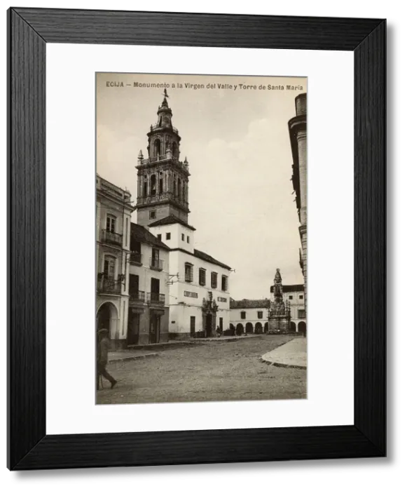 Framed Print : Virgin of the Valley Monument and St. Marys Tower, Ecija Framed Print : Virgin of the Valley Monument and St. Marys Tower, Ecija