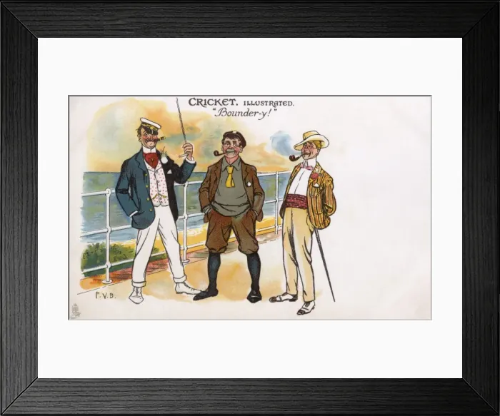 Framed Print : Cricket Illustrated - Bounder-y Framed Print : Cricket Illustrated - Bounder-y