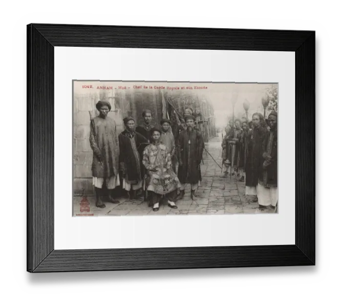 Framed Print : Hue, Vietnam - Chief of the Royal Guard and his Retinue Framed Print : Hue, Vietnam - Chief of the Royal Guard and his Retinue