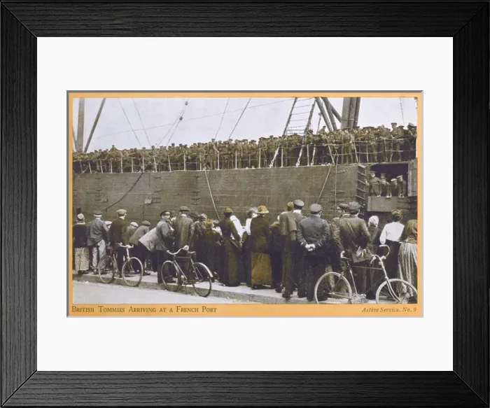 Framed Print : British Forces arriving at a French Port - WWI Framed Print : British Forces arriving at a French Port - WWI