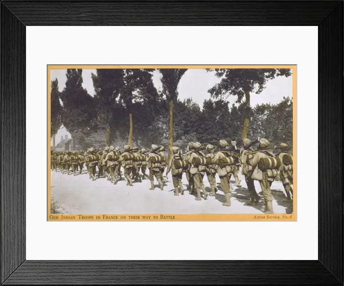 Framed Print : Indian Troops in France en route to the front - WWI Framed Print : Indian Troops in France en route to the front - WWI