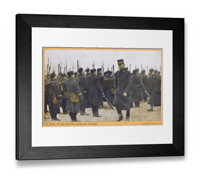 Framed Print : Belgian King Albert I amongst his soldiers - WWI Framed Print : Belgian King Albert I amongst his soldiers - WWI