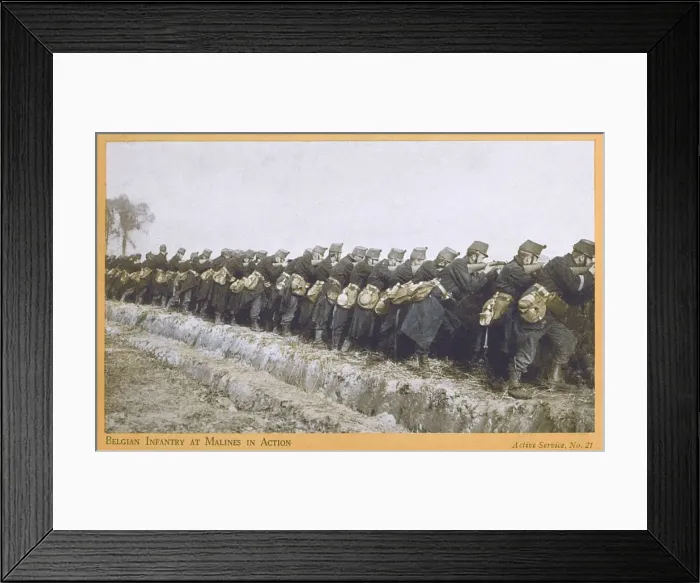 Framed Print : Belgian Infantry in action at Malines - WWI Framed Print : Belgian Infantry in action at Malines - WWI