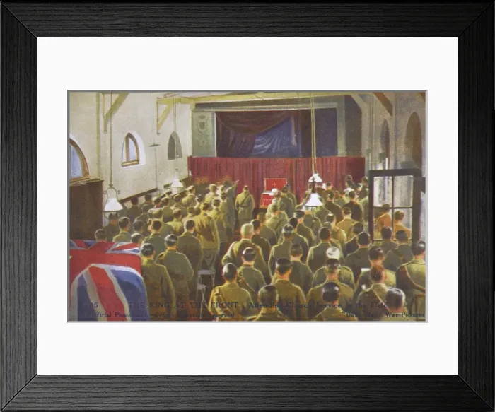 Framed Print : WWI - King George attending Church Service at the front Framed Print : WWI - King George attending Church Service at the front