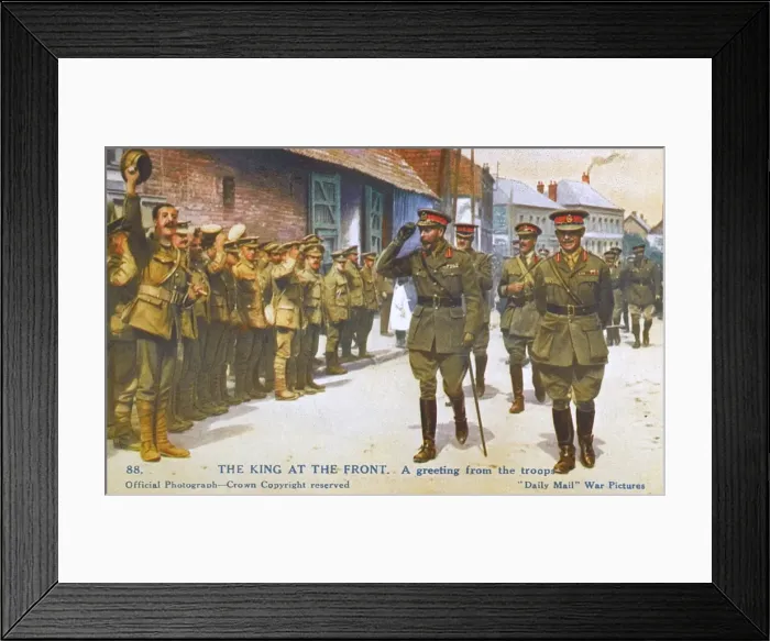Framed Print : WWI - King George receives a greeting from the troops Framed Print : WWI - King George receives a greeting from the troops