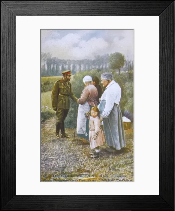 Framed Print : WWI - King George meets some Rural Country Folk