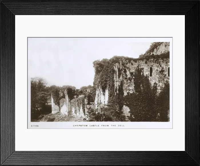 Framed Print : Chepstow Castle viewed from the Dell Framed Print : Chepstow Castle viewed from the Dell