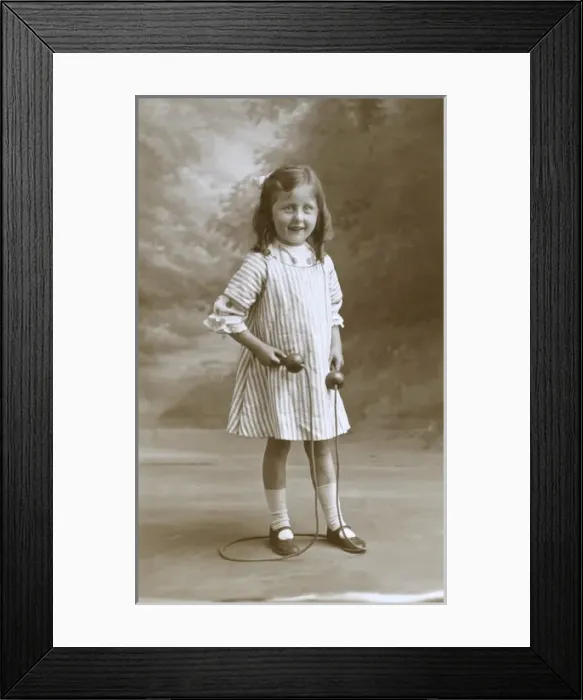 Framed Print : Young girl with a skipping rope Framed Print : Young girl with a skipping rope