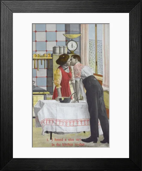 Framed Print : Kissing in the Kitchen - Finding a nice tart Framed Print : Kissing in the Kitchen - Finding a nice tart