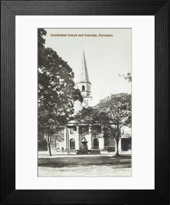 Framed Print : Fochabers, Scotland - Established Church and Fountain Framed Print : Fochabers, Scotland - Established Church and Fountain