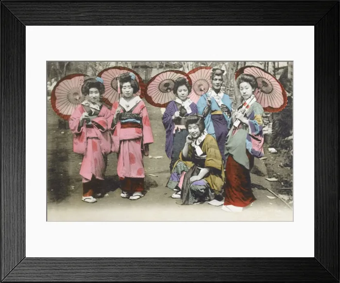 Framed Print : Six Japanese Ladies, Japan Framed Print : Six Japanese Ladies, Japan