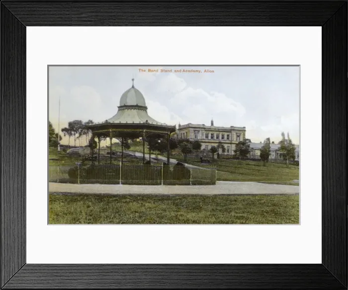Framed Print : The Bandstand and Academy, Alloa Framed Print : The Bandstand and Academy, Alloa