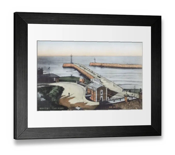 Framed Print : The Piers - Whitby, North Yorkshire Framed Print : The Piers - Whitby, North Yorkshire