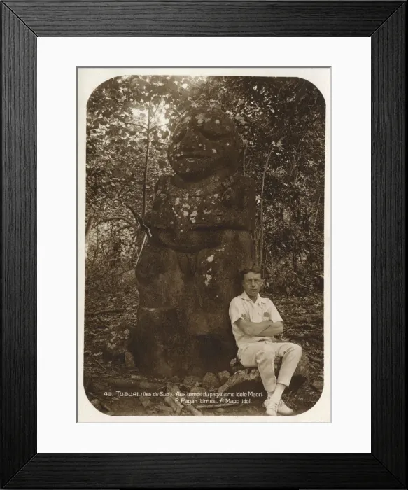 Framed Print : Stone statue from Tubuai Island, French Polynesia Framed Print : Stone statue from Tubuai Island, French Polynesia