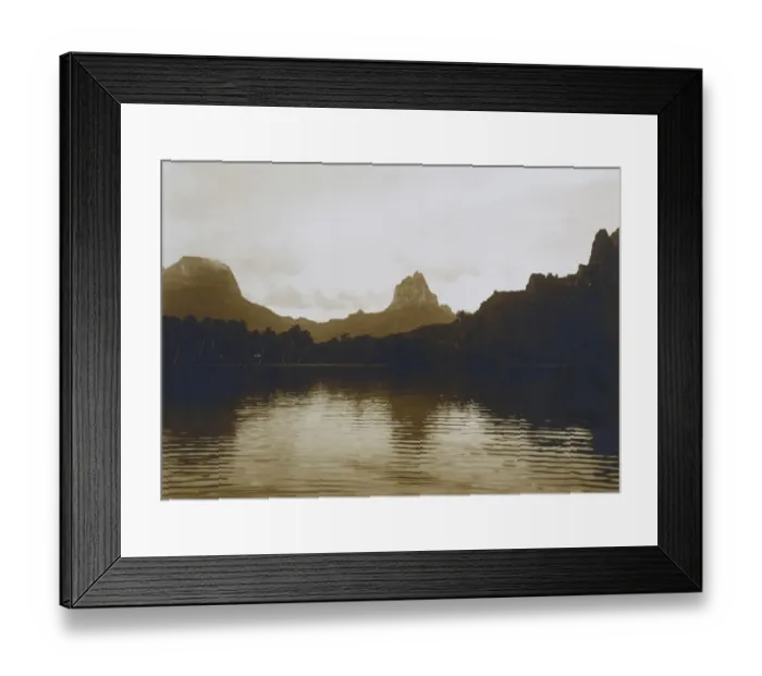 Framed Print : Tahiti - Coastal scene with Palm Trees / Mountains Framed Print : Tahiti - Coastal scene with Palm Trees / Mountains