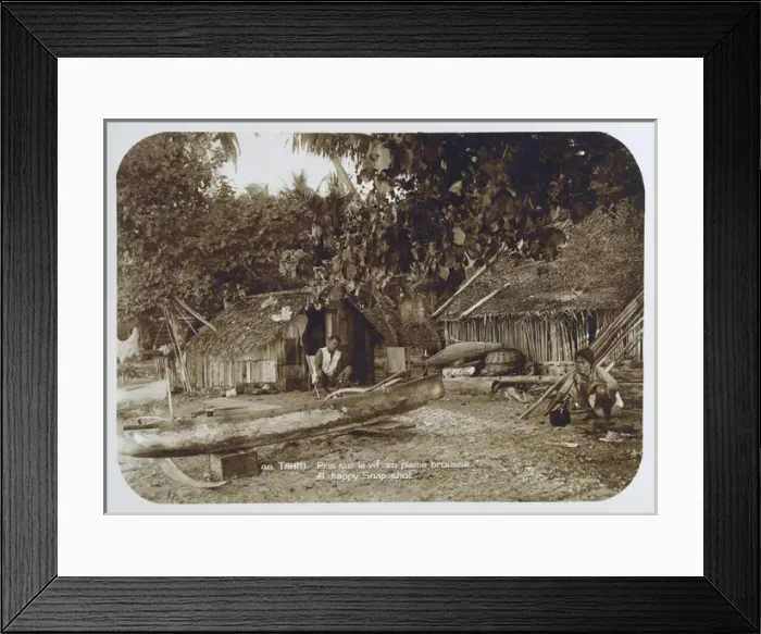 Framed Print : A Tahitian Village scene Framed Print : A Tahitian Village scene