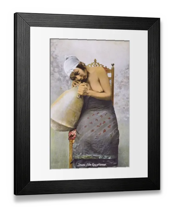 Framed Print : Young Egyptian woman holding an amphora Framed Print : Young Egyptian woman holding an amphora