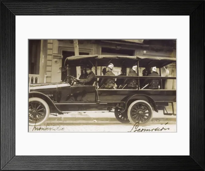Framed Print : Uruguay - Montevideo Fire Department and transport Framed Print : Uruguay - Montevideo Fire Department and transport