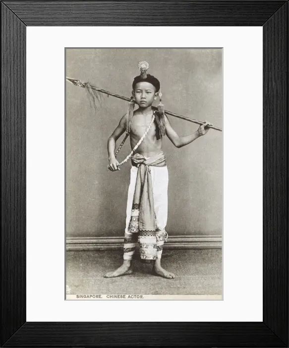 Framed Print : Singapore - A Young boy Chinese Actor Framed Print : Singapore - A Young boy Chinese Actor