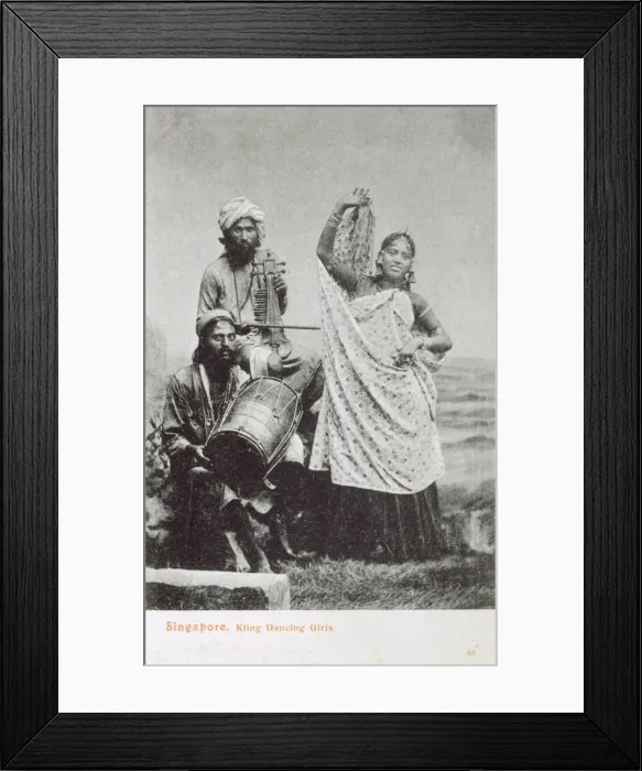 Framed Print : Singapore - Kling Dancing Girl and Traditional Musicians Framed Print : Singapore - Kling Dancing Girl and Traditional Musicians