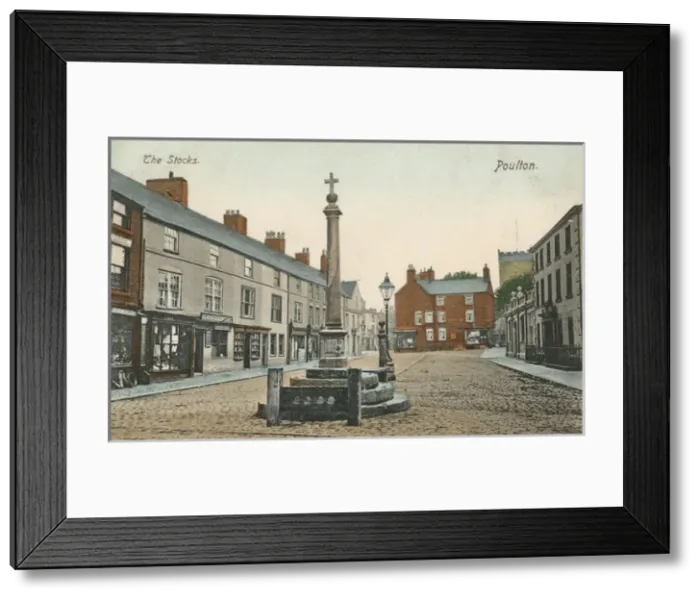 Framed Print : Lancashire - Poulton, The Stocks and cross Framed Print : Lancashire - Poulton, The Stocks and cross