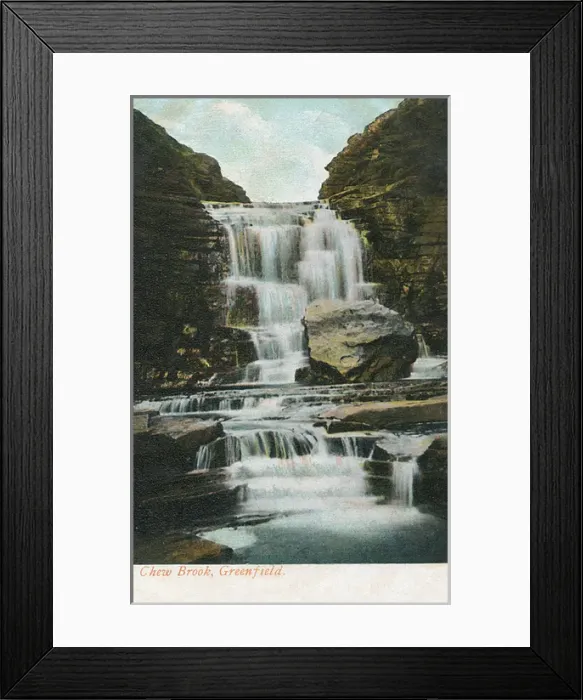 Framed Print : Chew Brook Waterfall, Greenfield, Lancashire Framed Print : Chew Brook Waterfall, Greenfield, Lancashire