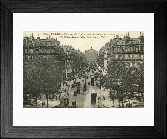 Framed Print : Paris - L Avenue de l Opera - View from Louvre Hotel Framed Print : Paris - L Avenue de l Opera - View from Louvre Hotel