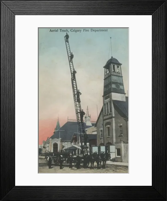 Framed Print : Aerial Truck - Extending ladder - Calgary Fire Department Framed Print : Aerial Truck - Extending ladder - Calgary Fire Department
