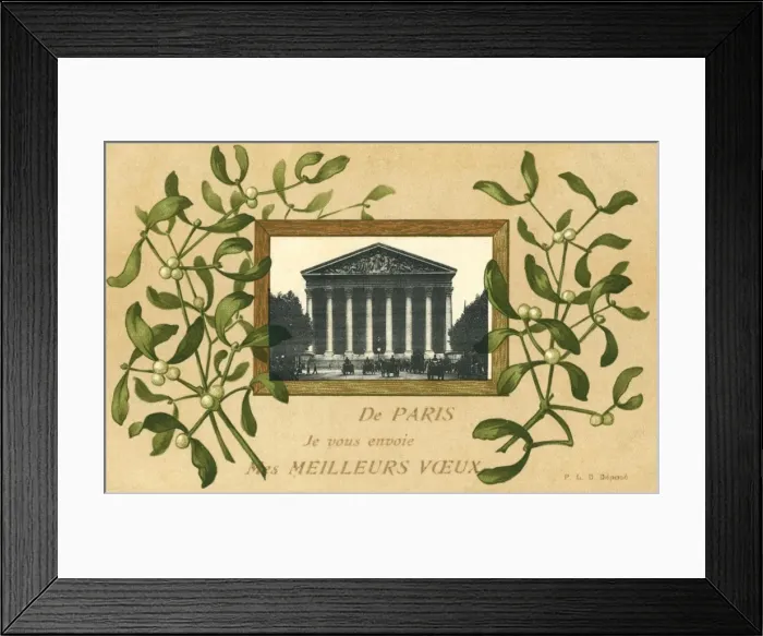 Framed Print : Madeleine, Paris, France - with Christmas Mistletoe Framed Print : Madeleine, Paris, France - with Christmas Mistletoe