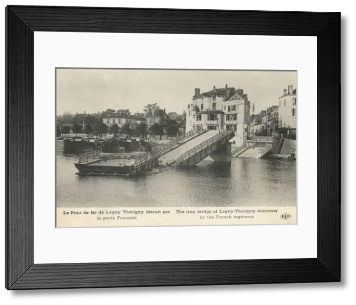 Framed Print : Bridge of Thorigny-sur-Marne - destroyed by French Engineers Framed Print : Bridge of Thorigny-sur-Marne - destroyed by French Engineers