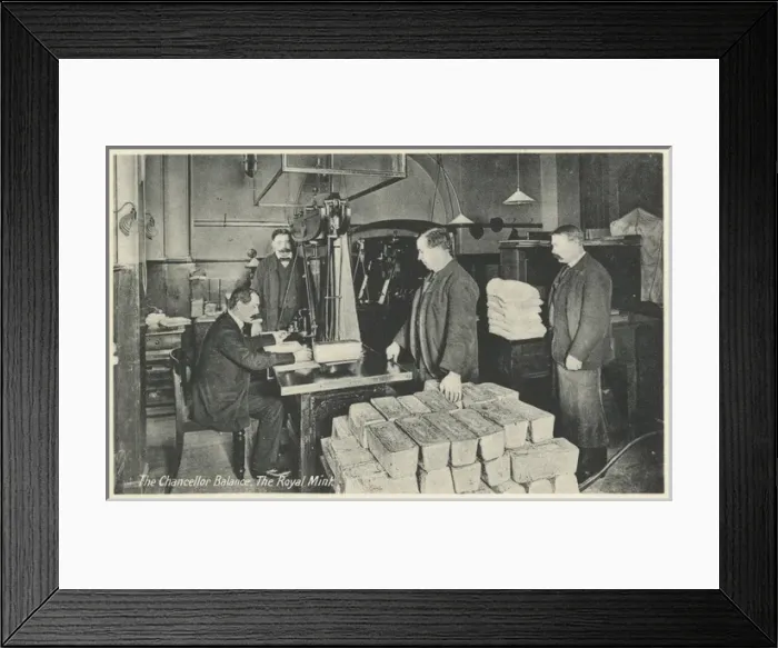 Framed Print : Chancellor Balance at the Royal Mint, London Framed Print : Chancellor Balance at the Royal Mint, London