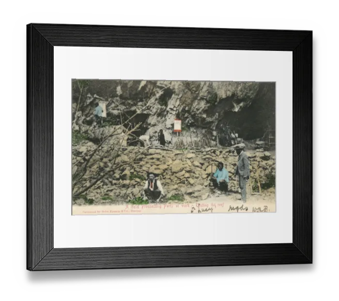 Framed Print : Gold Prospecting party testing the reef, South Africa Framed Print : Gold Prospecting party testing the reef, South Africa