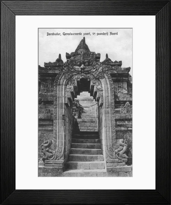 Framed Print : Borabadur - Restored gate, 4th north gallery Framed Print : Borabadur - Restored gate, 4th north gallery