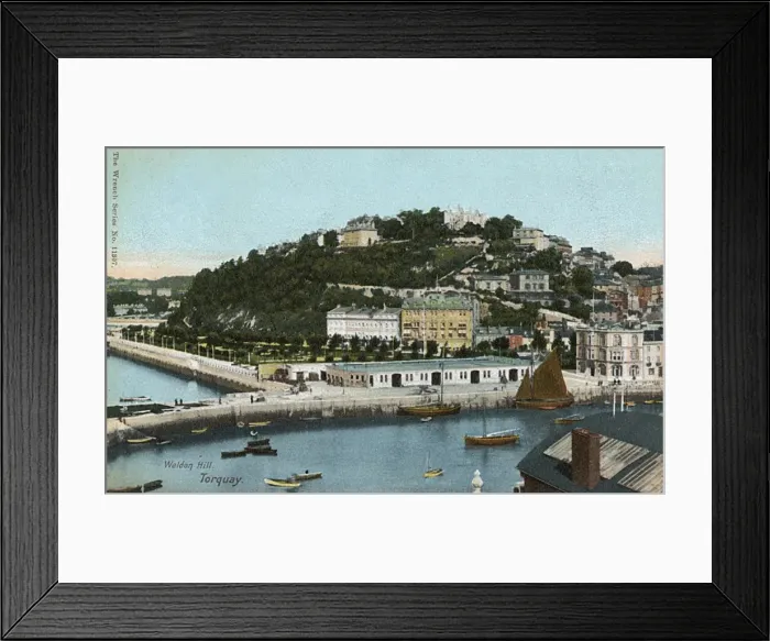 Framed Print : Torquay - Waldon Hill and Harbour Framed Print : Torquay - Waldon Hill and Harbour