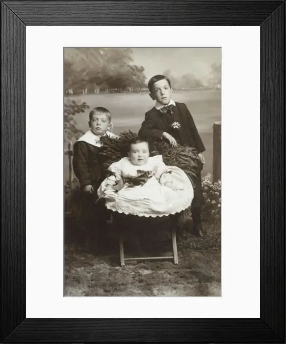 Framed Print : Three Edwardian Children Framed Print : Three Edwardian Children