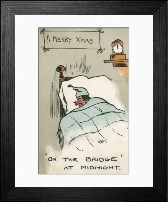 Framed Print : Christmas postcard - Asleep at Midnight Framed Print : Christmas postcard - Asleep at Midnight